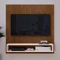 Painel Suporte de Tv Smart Para Sala Quarto até 32 Polegadas Gold Ripado Off