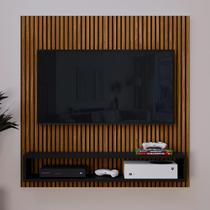 Painel Suporte de Tv Smart Para Sala Quarto até 32 Polegadas Gold Ripado Preto