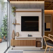 Painel suporte Filipinas off white perolizado/jequitiba ripado