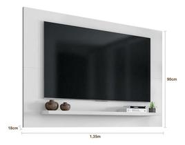 Painel Suspenso Aéreo Embutido de Parede Sala De Estar Smart Tv 50 Safira 1,35m Casa D - Branco