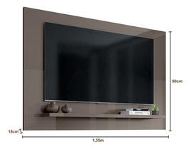 Painel Suspenso Aéreo Embutido de Parede Sala De Estar Smart Tv 50 Safira 1,35m Casa D - Cinza