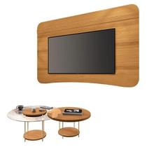 Painel Suspenso Armony Cinamomo com Kit Mesa de Centro Sky Cinamomo - HB Móveis