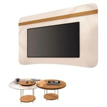 Painel Suspenso Armony Off White Cinamomo Com Kit Mesa De Centro Sky Cinamomo - Hb Móveis Painel Suspenso Armony Off White Cinamomo Com Kit Mesa De Centro Sky Cinamomo - Hb Móveis