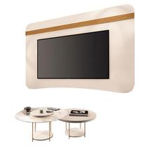 Painel Suspenso Armony Off White Cinamomo com Kit Mesa de Centro Sky Off White - HB Móveis Painel Suspenso Armony Off White Cinamomo com Kit Mesa de Centro Sky Off White - HB Móveis