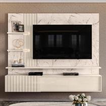 Painel Suspenso Atena com led para TV até 65 polegadas Calacata/Off White - Madetec