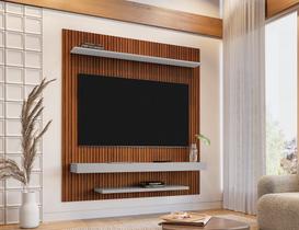 Painel Suspenso Bechara Leme com pintura 3D largura de 1,50 metro para TV de até 60 polegadas