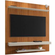 Painel Suspenso Bechara Leme com pintura 3D largura de 1,50 metro para TV de ate 60 polegadas Naturalle OFF White