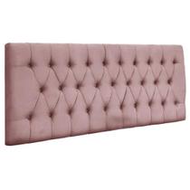 Painel Suspenso Cabeceira Dubai 1,38m Para Cama Casal Suede Rosa - Aurora Line