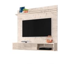 Painel Suspenso Com Bancada Para Tv Até 55'' 2 Portas Frizz Sublime Calacata Off White - Madetec