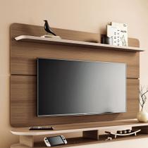Painel Suspenso Decorativo Curv 1.8 TV até 70 Polegadas Sala Estar Castanho/OffWhite G26 - Hb Móveis