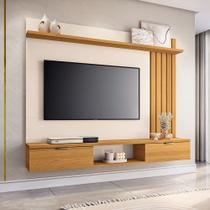 Painel Suspenso Decorativo Ripado MDP/MDF Portas Basculantes Dublin Off White/Cinamomo G26 - Gran Belo Painel Suspenso Decorativo Ripado MDP/MDF Portas Basculantes Dublin Off White/Cinamomo G26 - Gran Belo