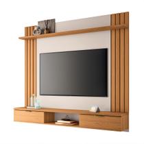 Painel Suspenso Decorativo Solus TV até 70 Pol Ripado MDP/MDF Cinamomo/Off White G26 - HB Móveis