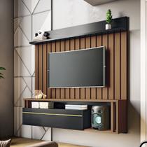 Painel Suspenso Decorativo Stesso Ripado para TV até 55 Polegadas Castanho/Preto G26 - Gran Belo Painel Suspenso Decorativo Stesso Ripado para TV até 55 Polegadas Castanho/Preto G26 - Gran Belo