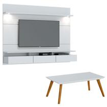 Painel Suspenso Decore 1.8 com Mesa de Centro Classic Branco Acetinado - Imcal