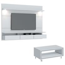 Painel Suspenso Decore 2.2 com Mesa de Centro Ópera Branco Acetinado - Imcal