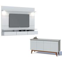 Painel Suspenso Decore Com Aparador Buffet Classic 1.8 Branco Acetinado - Imcal Painel Suspenso Decore Com Aparador Buffet Classic 1.8 Branco Acetinado - Imcal