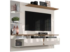 Painel Suspenso Intense Lukaliam P/TV Até 55 Polegadas Off White Damasco