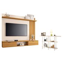 Painel Suspenso Lets Cinamomo Off White com Aparador Infinity Off White - HB Móveis