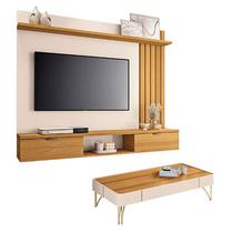 Painel Suspenso Lets Cinamomo Off White com Mesa de Centro Cadenza Off White Cinamomo - HB Móveis Painel Suspenso Lets Cinamomo Off White com Mesa de Centro Cadenza Off White Cinamomo - HB Móveis