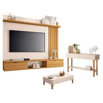 Painel Suspenso Lets Cinamomo Off White com Mesa de Centro Liz e Aparador Fiero Off White - HB Móveis Painel Suspenso Lets Cinamomo Off White com Mesa de Centro Liz e Aparador Fiero Off White - HB Móveis