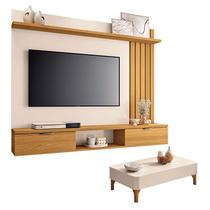 Painel Suspenso Lets Cinamomo Off White com Mesa de Centro Liz Off White - HB Móveis Painel Suspenso Lets Cinamomo Off White com Mesa de Centro Liz Off White - HB Móveis