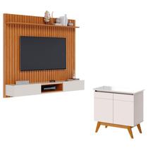 Painel Suspenso Loft 1.8 com Aparador Buffet Classic 2 Portas Nature Off White - Imcal