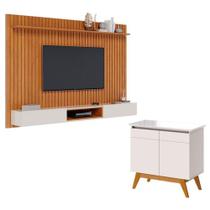 Painel Suspenso Loft 2.2 Com Aparador Buffet Classic 2 Portas Nature Off White - Imcal