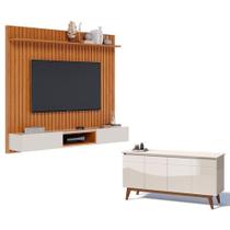Painel Suspenso Loft Com Aparador Buffet Classic 1.8 Nature Off White - Imcal