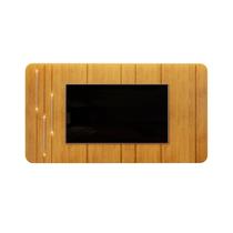 Painel Suspenso MDF Avatar para TV até 75 LED dourado Detalhe Chanfrado Mel G18 - Gran Belo