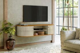 Painel Suspenso Modena para TV até 60 polegadas - Cumaru / Opala - Madetec Painel Suspenso Modena para TV até 60 polegadas - Cumaru / Opala - Madetec