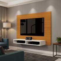 Painel Suspenso Para Parede Tv 43 Polegadas 1,20m Com Nicho - Cedro-off White