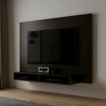 Painel Suspenso Para Parede Tv 43 Polegadas 1,20m Com Nicho - Preto Preto