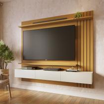 Painel Suspenso para TV 65 Polegadas com 3 Portas e Detalhe Ripado 180cm Colibri Painel Suspenso para TV 65 Polegadas com 3 Portas e Detalhe Ripado 180cm Colibri