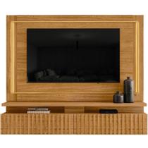 Painel Suspenso Para Tv 75 Polegadas Ripado Com Led Hera Cumaru