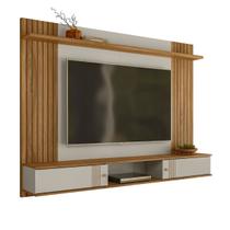 Painel Suspenso para TV até 70" Denver 180cm Cor Off White e Nature - Peternella Painel Suspenso para TV até 70" Denver 180cm Cor Off White e Nature - Peternella