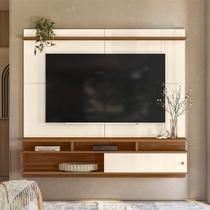 Painel Suspenso para TV até 70 Polegadas MDF 181cmx166cm Morretes Bege Off White/Amêndoa Painel Suspenso para TV até 70 Polegadas MDF 181cmx166cm Morretes Bege Off White/Amêndoa