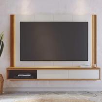 Painel Suspenso para TV até 75 polegadas com Detalhe Ripado e Iluminação Led 216,8cm Colibri