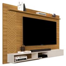 Painel Suspenso para Tv Roma 60 Pol 170cm MDF Nature para Sala Milani Movelaria Painel Suspenso para Tv Roma 60 Pol 170cm MDF Nature para Sala Milani Movelaria