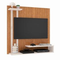 Painel Suspenso Para Tv Smart até 32 Polegadas Com Prateleira Organizadora Quarto Sala Retrô - Nature/ Off White - RPM Móveis