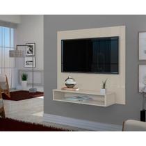 Painel Suspenso Pequeno Para Tv 32 Polegadas Móveis Para Quarto, Sala Cor Off White - Manu Móveis