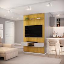 Painel Suspenso Ripado C/ Bancada Suspensa 2 Portas Sala Estar TV Até 60 Polegadas 1 Prateleira Trento Painel Suspenso Ripado C/ Bancada Suspensa 2 Portas Sala Estar TV Até 60 Polegadas 1 Prateleira Trento