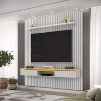 Painel Suspenso Ripado Seko TV 65" Borda Chanfrada Bali/Cedro G18 - Gran Belo