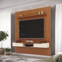 Painel Suspenso Ripado Seko TV 65" Borda Chanfrada Freijó/OffWhite G18 - Gran Belo