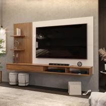 Painel Suspenso Tv 60 Pol 190 Cm Bento Freijó Off White Dj Móveis Freijo Off White