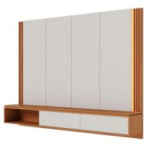 Painel Suspenso TV 75 Polegadas 217 Cm Loa Colibri Off White Matte Freijo