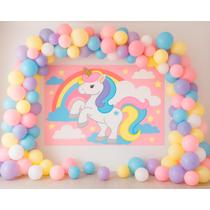 Painel TNT Festa Unicório Decoração Aniversário 1,40x1m Painel TNT Festa Unicório Decoração Aniversário 1,40x1m