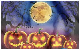 Painel TNT Halloween Abóbora Painel TNT Halloween Abóbora