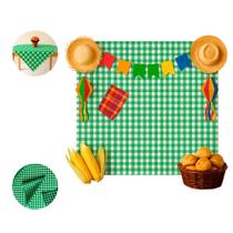 Painel Toalha TNT Xadrez Verde Festa Junina Decoração Julina