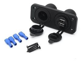 Painel Tomada Soquete Isqueiro + Usb Duplo 12v Carro Jipe Barco Lancha 5v