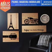 Painel Tramontina Modulare Madeira Pinus c/ Acabamento Natural CC 600x300x18 mm Decorativo Parede